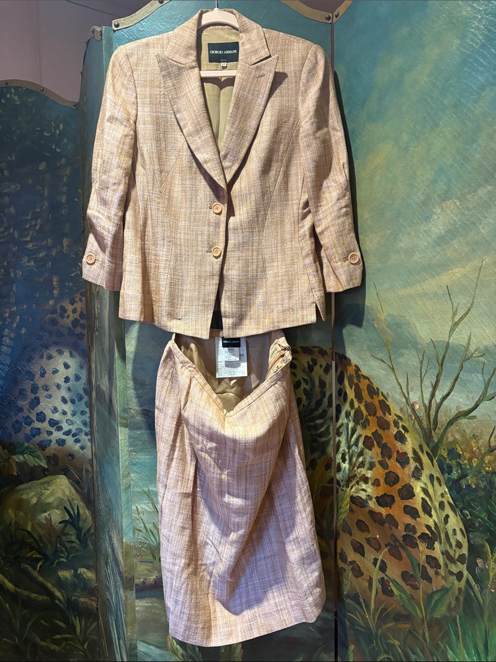 Vintage Giorgio Armani Women's Silk Linen Blend Suit Set